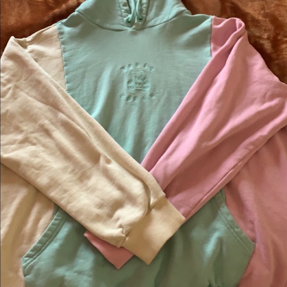 Original Teddy Fresh pastel color block hoodie